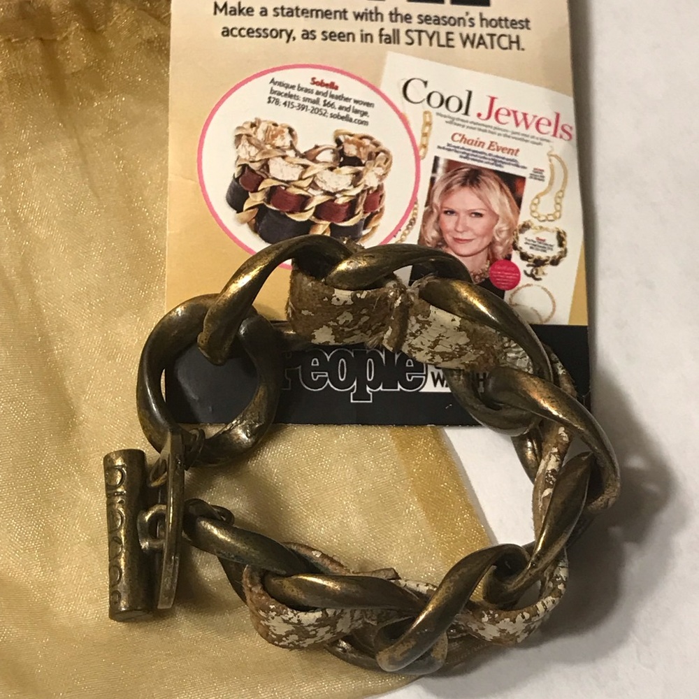 Sobella Antique Brass Woven Distressed Bracelet